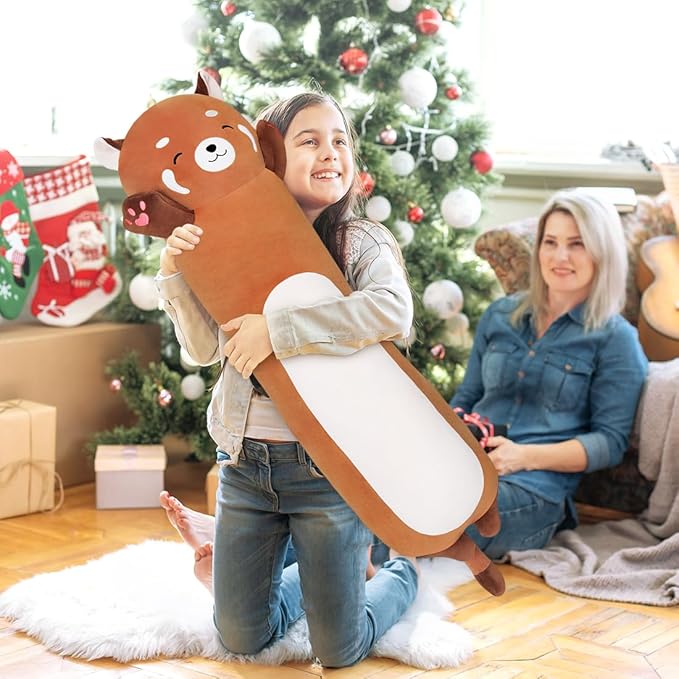 Cute Long Raccoon Plush Toy, Soft Hugging Pillow, Kids Gift (Orange, 90cm/35.4inch)