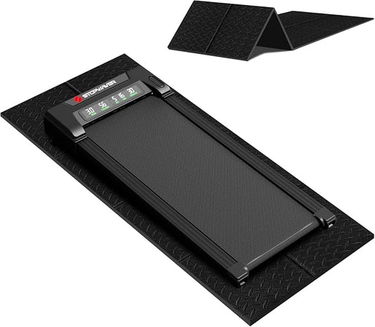 Stepwaver Walking Pad Mat for Carpet, Treamill Mat for Hardwood Floors, High Density, 1/4 Thickness, Folable, Floor Protection Mats for Bike, Elliptical, Treadmill