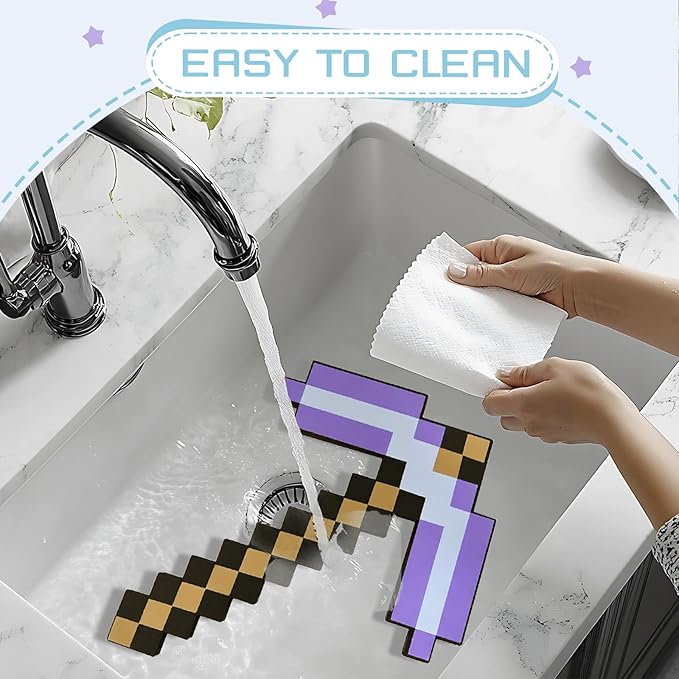 Foam Sword and Pickaxe Set Kids Role Play Toys for Halloween, Cosplay Video Game Parties