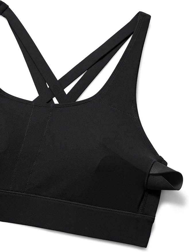 CRZ YOGA Butterlift Wide Criss Cross Straps Supportive Sports Bras for Women - Medium Impact Strappy Gym Padded Workout Top