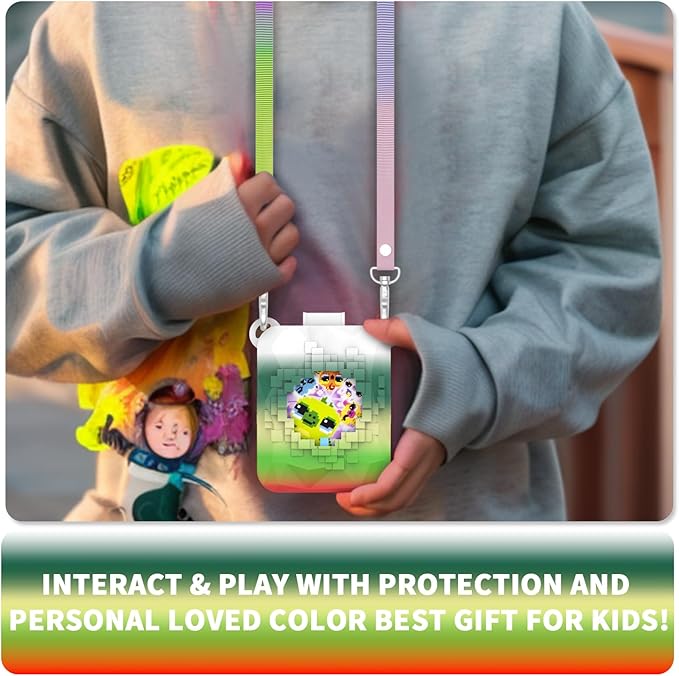 Soft Silicone Case for Bitzee Magicals Interactive Toy Digital Pet, Shockproof and Protective Carrying Case for Bitzee Magicals Virtual Electronic Pets with Lanyard (Mint Green)