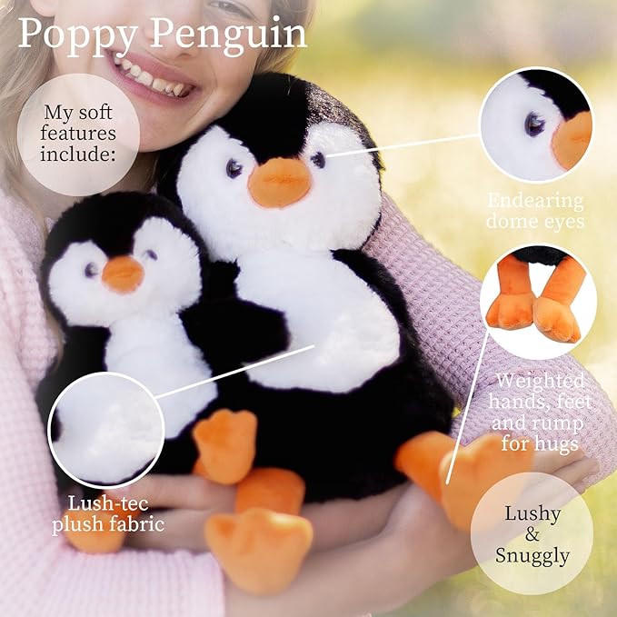 World's Softest Plush Poppy Penguin, Lushee, Large, 16" Stuffed Animal for Baby, Toddler, Kids, Adults - Soft, Huggable Stuffed Penguin- Adorable Toy Made from Kid-Friendly, Quality Materials