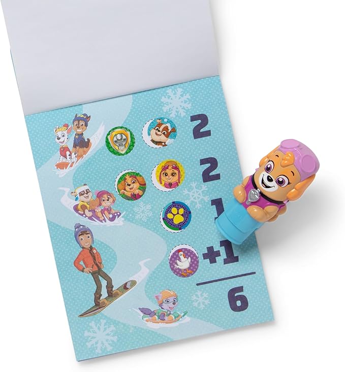 Melissa & Doug Sticker Wow!™ 24-Page Activity Pad and Sticker Stamper, 300 Stickers, Arts and Crafts Fidget Toy Collectible Character – PAW Patrol Skye - FSC Certified