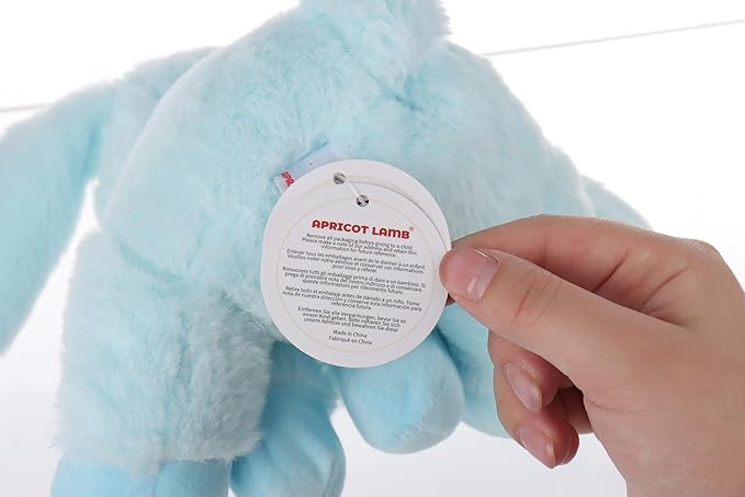 Apricot Lamb Toys Plush Light Blue Bunny Rabbit Stuffed Animal with Fluffy Soft Ears (Light Blue Bunny, 8 Inches)