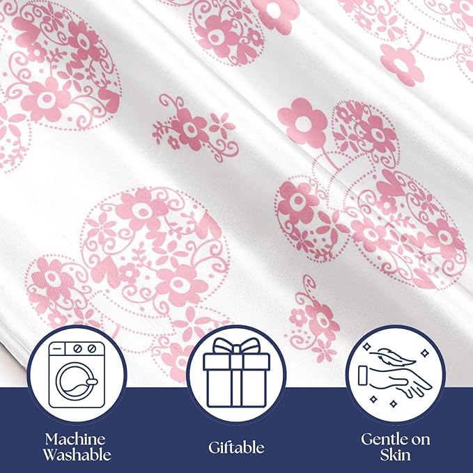 Jay Franco Satin Pillowcase - Standard Size 20x30 Inch Silky Soft Premium Pillow Cover, White - Minnie Mouse