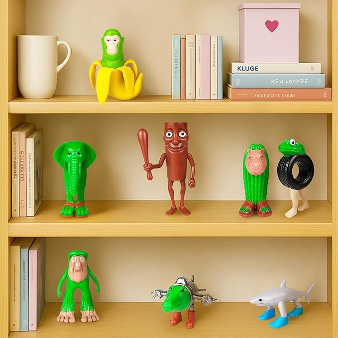 8PCS Italian Brainrot Meme Shark Figures Toys, Tralalero Tralala Figures Toys,Collectible Animals Figurine Doll Brain Rot Cake Toppers Birthday Gifts Party Decorations