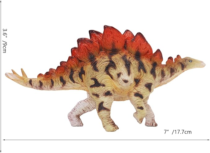 Gemini&Genius Stegosaurus Dinosaur Toy for Kids, Dinosaur Action Figure, Party Supplies, Dino Collection Toy, Play Display, Gift, Room Decoration for Kids and Dino Lovers