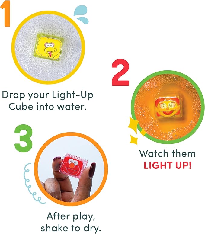 Glo Pals x Sesame Street Water-Activated Light-Up Cubes Bundle for Sensory Play - 12 Packs (Sunny Days are Here) - Valentine Day Gift