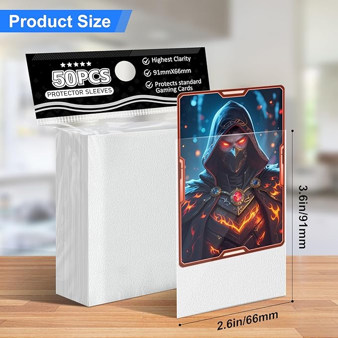 White Matte Card Sleeves for MTG, 300 Pieces Perfect Fit Standard Card Sleeves for Trading Card Sports Cards Baseball Cards TCG, Card Protector for Mini Photo, Sturdy and Nice Shuffling