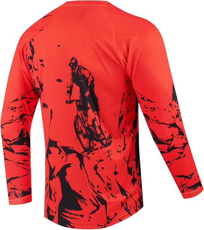Youth Dirt Bike Jersey Kids Motocross Shirts for Boys Off Roading Long Sleeve Cycling Jerseys Childs Mountain Bicycle Shirt