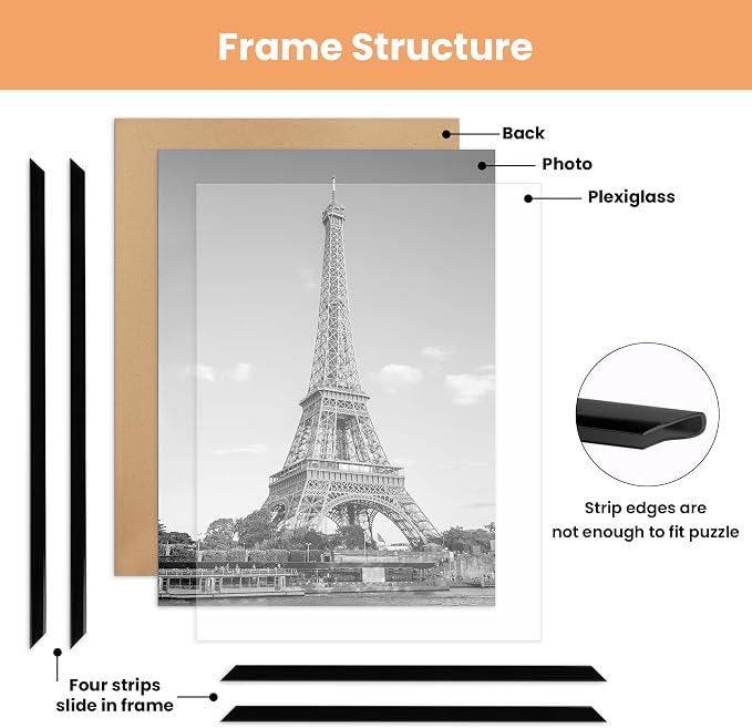 upsimples 12x18 Poster Frame, Easy Slide-In Assembly, Black, 3 Pack | Gallery Wall 12 x 18 Picture Frames Set for Family, Wedding, Christmas, Easy to Change Photos