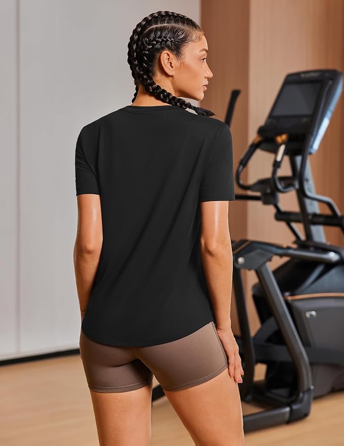 PINSPARK Soft Workout Tops for Women UPF 50+ Sun Protection Shirt Quick Dry Athletic Running Hiking Travel Basic Tee Shirts
