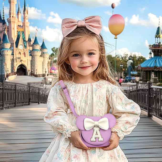 mibasies Toddler Purse Girl Gifts: Girls Birthday Gifts for 3-8 - Toys for Ages 2-4 Girls Mouse Ears Purse, Purple, Letter S