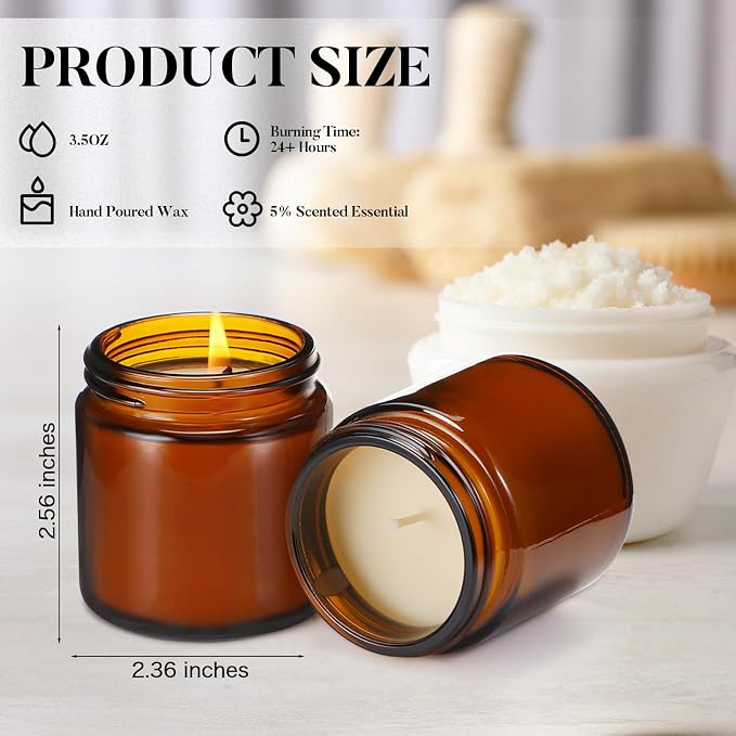 Yexiya 50 Pcs Wedding Mini Mason Jar Candles 3.5oz Scented Small Jars Candles in Bulk 10 Fragrances Relief Aromatherapy Gifts Set for Engagement Birthday Bridal Baby Shower Party Favors(Brown)
