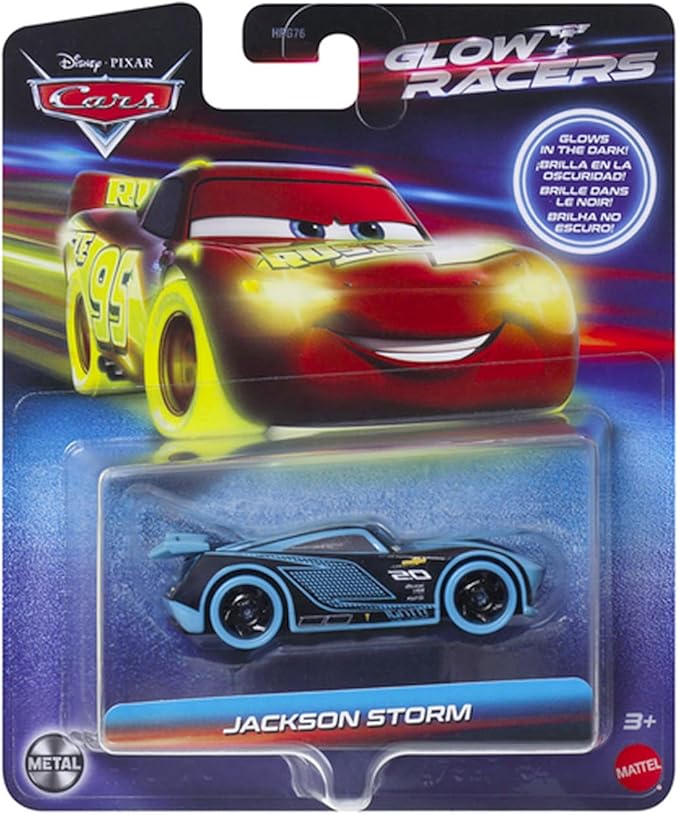 Disney Cars Jackson Storm Glow Racer Toy Vehicle for Ages 3 and Up
