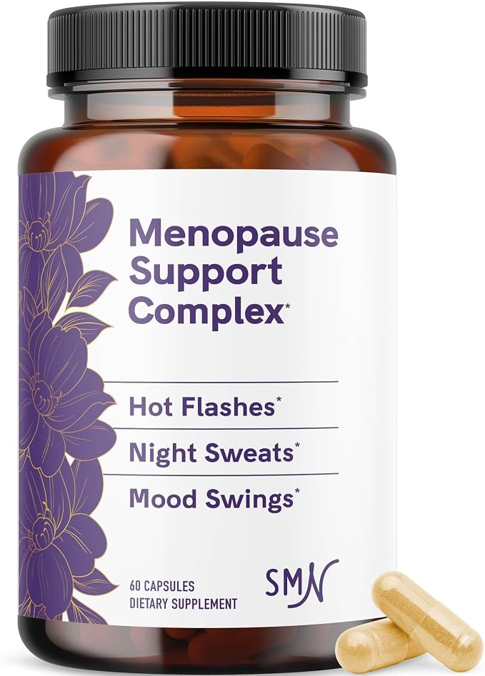 Menopause Supplement for Women Hot Flashes, Night Sweats, Hormone Balance | Menopause Relief for Women & Perimenopause Support, With Black Cohosh DIM and Red Clover, Third-Party Tested, 60 Capsules