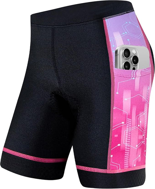 Gogokids Boys Girls 3D Padded Bike Shorts Kids Cycling Shorts Biking Shorts Sports Pants with Pockets for Mountain Road