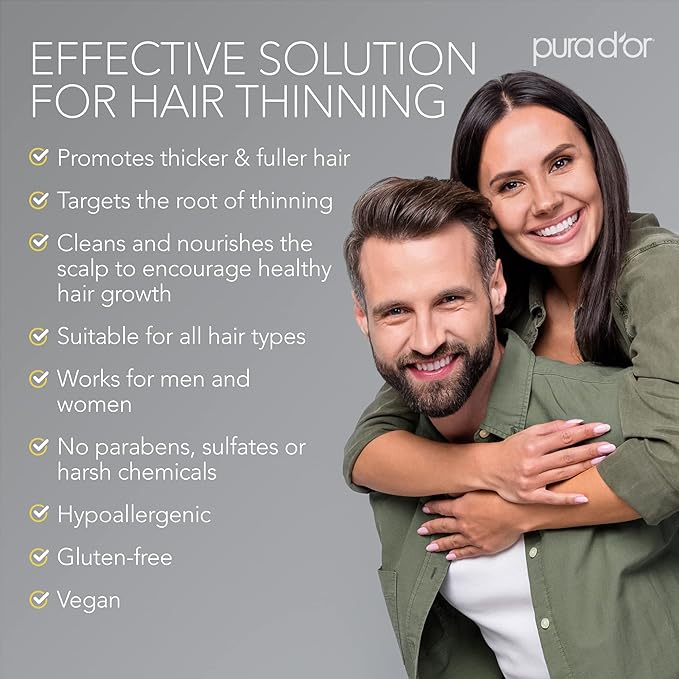 PURA D'OR Deep Moisturizing Biotin Conditioner Thickens, Softens, & Moisturizes Dry, Frizzy, Damaged Hair w/Argan Oil, Pumpkin, Rosemary, Honeysuckle, Vitamin E, Men & Women, 16oz