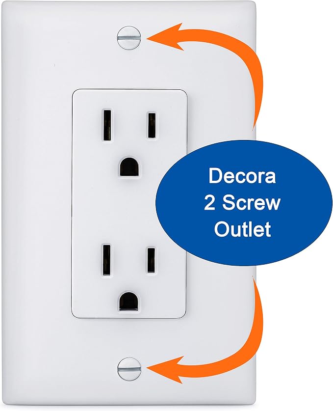6-Pack Safety Innovations Self-closing (2 Screw) Decora Outlet Covers- An Alternative To Wall Socket Plugs for Child Proofing Outlets (Beige)