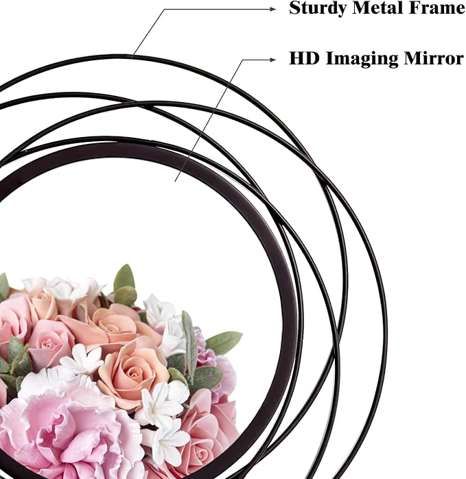 3 Set Round Mirrors for Wall Decor Living Room Bedroom Bathroom Dining Room Metal Circle Mirror Set Boho Decorative Sunburst Wall Art Accent Entryway - Black 9.5 in