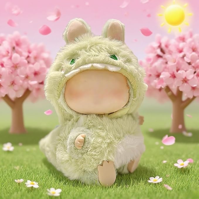 (2-Pack) 17cm Doll Clothes Set, Plush Green Dinosuar and Pink Dinosaur Outfits for 17cm Dolls, Soft and Stylish Dress Up Doll Clothes, Adorable and Cute Clothing with Cozy Texture and Fun Design