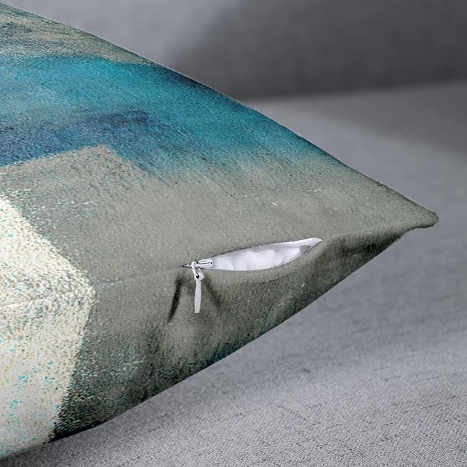 Emvency Throw Pillow Covers Set of 2, 26 x 26 Inch, Abstract Modern Teal | Turquoise Painting Outdoor Decorative Square Pillow Cases Couch Cushion Case for Couch Bed Sofa Living Room Home Decor