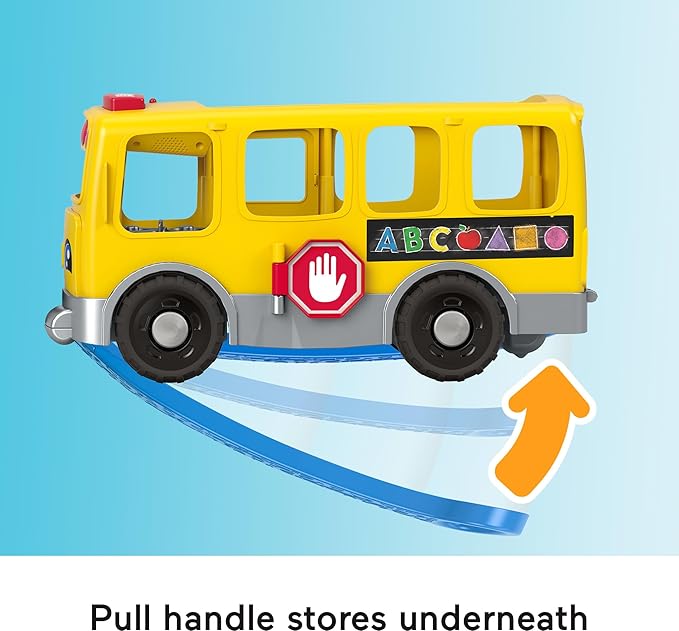 Fisher-Price Little People Toddler Toy Big Yellow School Bus & 9 Community Heroes Figures for Kids Ages 1+ Years, Multilanguage Version