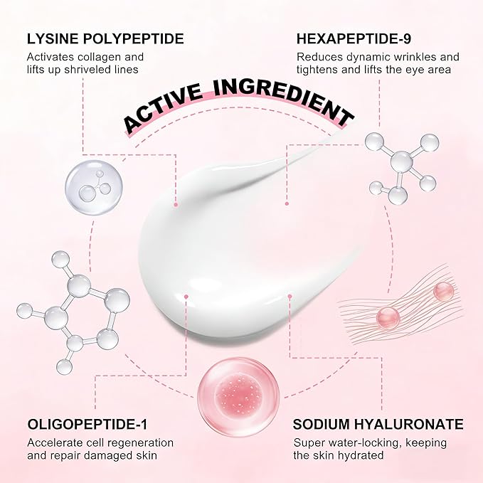 Hyaluronic Acid Firming Eye Cream, Daily Eye Treatment Cream, Unde Eye Cream for Dark Circles & Wrinkles, Anti-Aging & 24H Hydration, 0.5 oz
