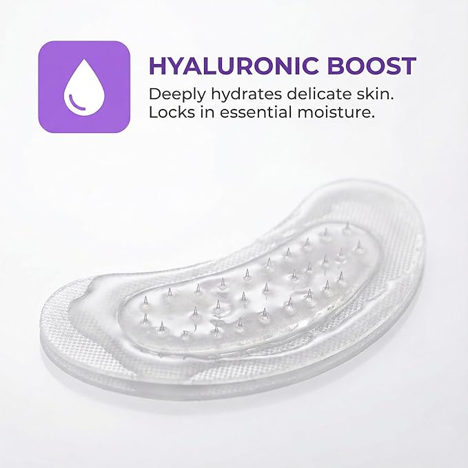 Novelia Micro Eye Patches, Microglow Undereye Patches, Hyaluronic Acid Serum Infused Eye Masks, Reduce Puffy and Dark Circles, Firming Smile Line, Hydrating & Smoothing Skin (6Pairs) (1 Box)
