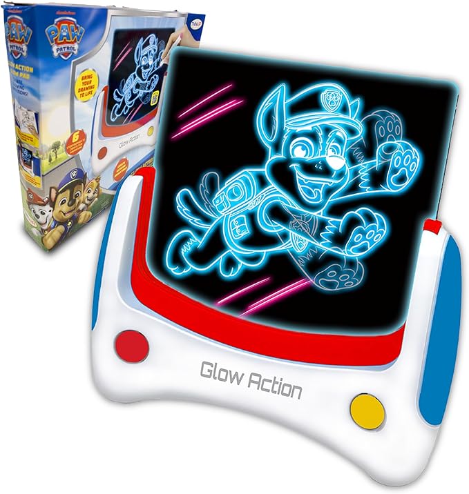 PAW Patrol Animated Glow Pad – LED Drawing Pad for Kids with 6 Storyboards, 3 Markers & Color Changing Lights – Birthday Gift Idea