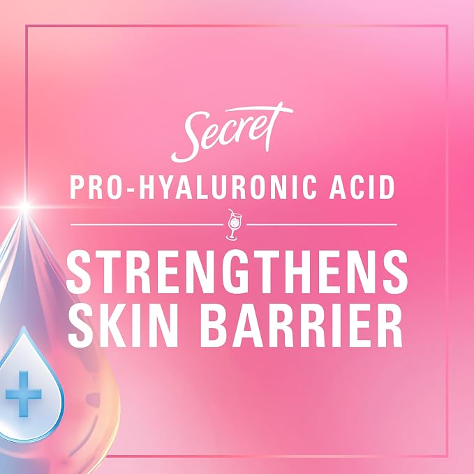 Secret Fresh Antiperspirant Deodorant for Women, 72hr Freshness on the Rocks with Pro-Hyaluronic Acid, Miami Mocktail Edition, Invisible Solid, Berry Passionate with Passionfruit & Guava Scent, 2.6 oz