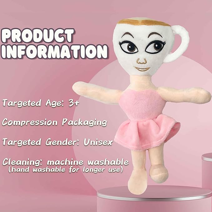 Italian Brainrot Ballerina Cappuccino Plush Rot Toy 2025 New Ai Crafted Stuffed Animal plushies Inspired plushies Toy Figures Plush Keychain Birthday Decora