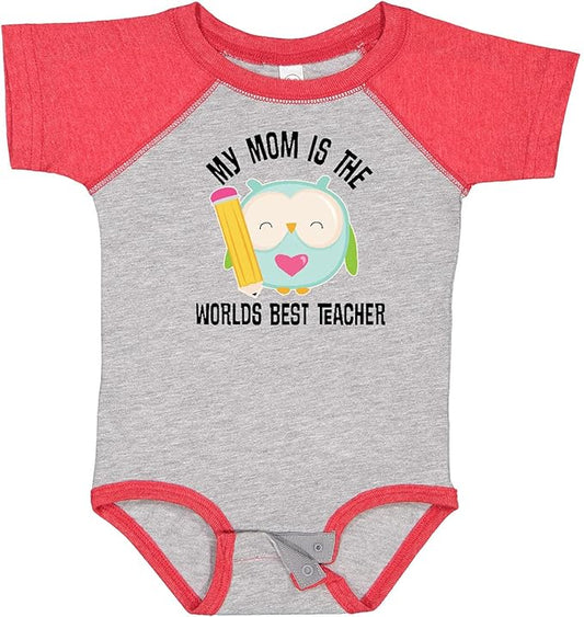 inktastic Teacher Mom School Owl Baby Bodysuit
