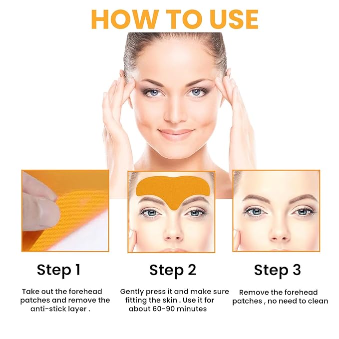 Forehead Wrinkle Remover Patch,Smooth Forehead And Smooth Fine Lines And Wrinkles,Lift Facial Skin Forehead Patch,Forehead Patches for Wrinkles With Hydrolyzed Collagen And Centella Asiatica,Suitable
