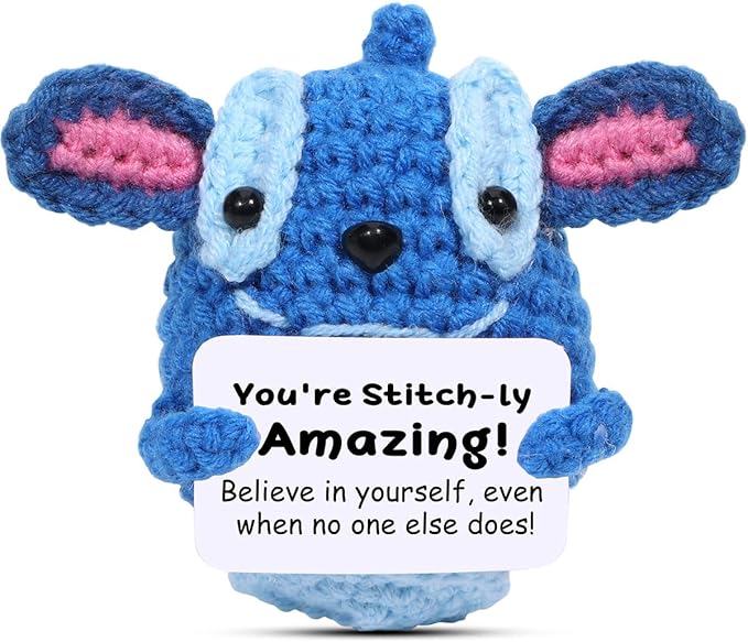 AICase for Stit-h Stuff Valentines Days Inspirational Crochet Positive Stit-h Kawaii Handmade Emotional Support Nuggets Cheer Funny Crochet Animals Gifts for Women Girls Coworker Birthday