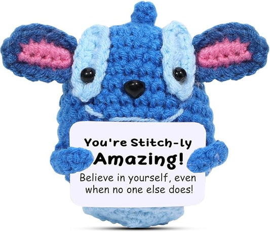 AICase for Stit-h Stuff Valentines Days Inspirational Crochet Positive Stit-h Kawaii Handmade Emotional Support Nuggets Cheer Funny Crochet Animals Gifts for Women Girls Coworker Birthday
