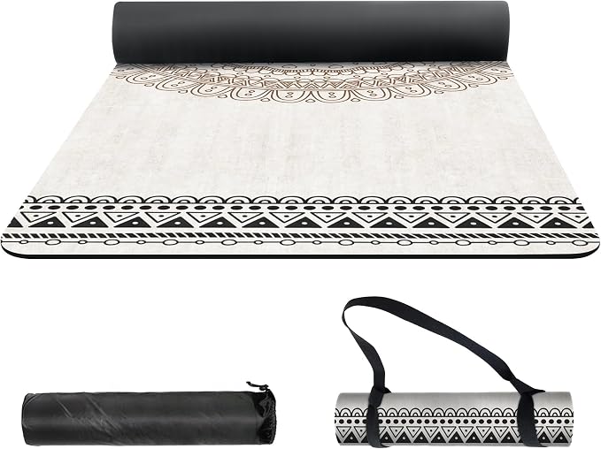 nuveti Yoga Mat Print Extra Thick TPE Non Slip Fitness Exercise Mat with Carrying Bag,72"x24" Extra Thick 6MM Exercise & Workout Mat for Yoga, Pilates Fitness and Floor Exercises