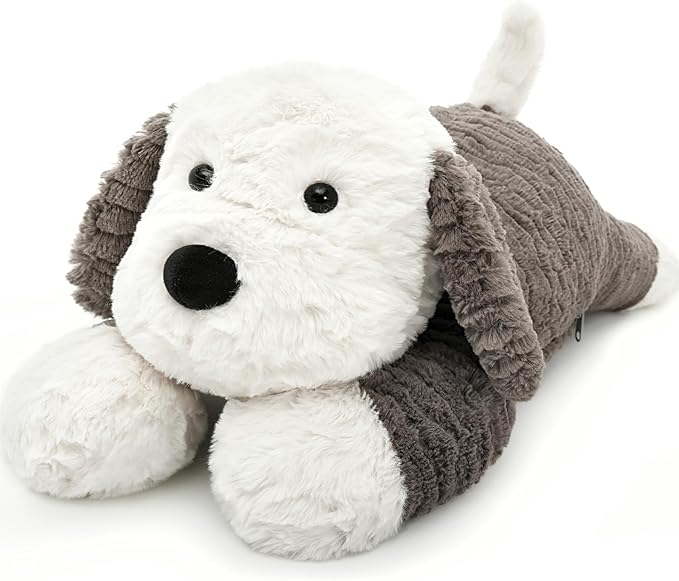 MaoGoLan 4lbs Weighted Dog Stuffed Animal for Anxiety Adults Kids Hugging Pillow, Microwavable Plush Stuffed Animal with Removable Heating/Cooling Pad, 24 inch