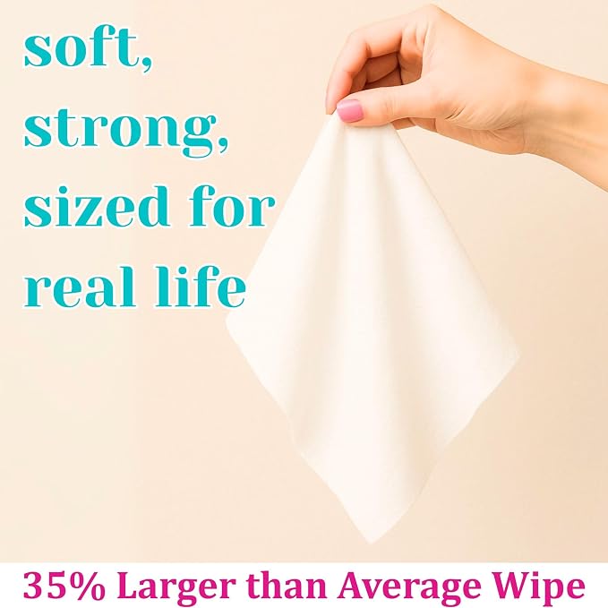 Blossom & Bum Feminine Wipes, Flushable, Plant-Based with Aloe & Vitamin E, 20 Count, Hypoallergenic, Flushable