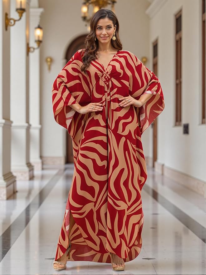 Mumu Dresses for Women Plus Size, Bohemian Kaftan Beach Cover Up Long Maxi Nightgown Soft Loungewear