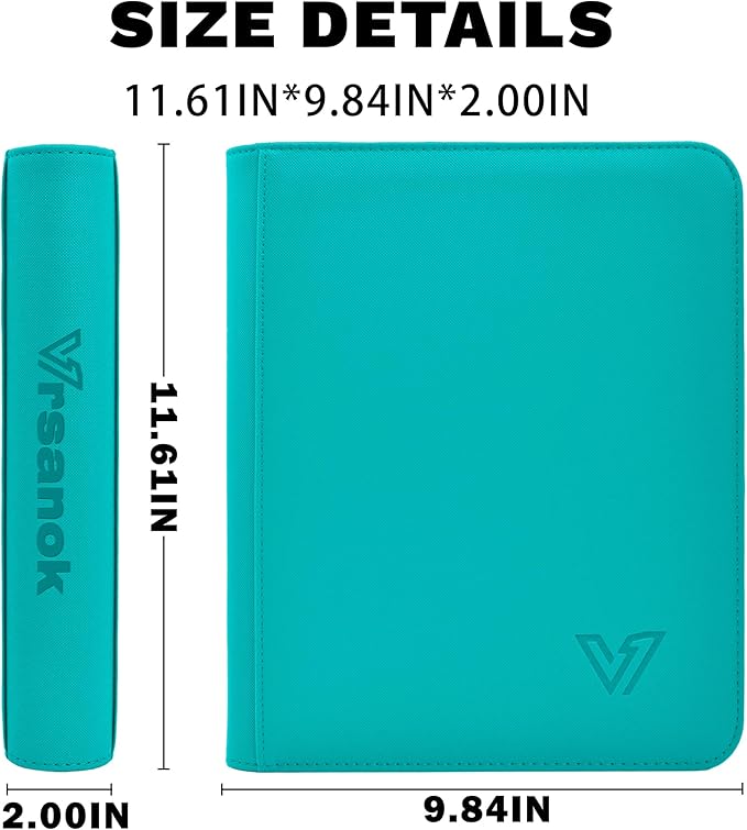 Toploader Binder 4 Pocket,Holds 128 Top Loaders,Top Loader Binder 4 Pocket for 3" x 4"Rigid Cards,Double Sided Card Binder Abulm in 3"x4"Toploaders for Trading Cards
