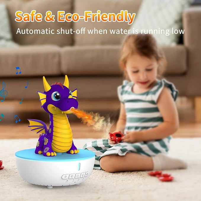 Dragon Essential Oil Diffuser, Ultrasonic Aromatherapy Humidifier with Remote Control & White Noise, 7 LED Colors, Timer & Auto-Off, Large Room Diffuser