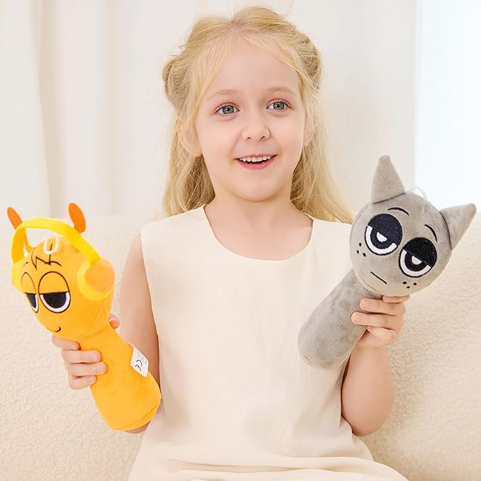 XYG® Plush Toys, Horror Games Plushies Toy for Fans, 2PCS Soft Stuffed Animal Pillow Figure Doll Christmas Birthday Gifts for Adult Kids Gifts for Fans Kids Adult (9" Gray & Orange)