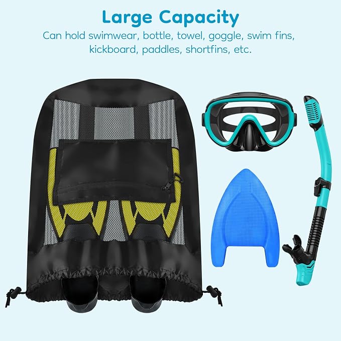 BROTOU Drawstring Backpack Gym String Bag with Pocket for Men Women Heavy Duty Mesh Bag Sport Equipment Bag for Swimming Yoga Beach Laundry
