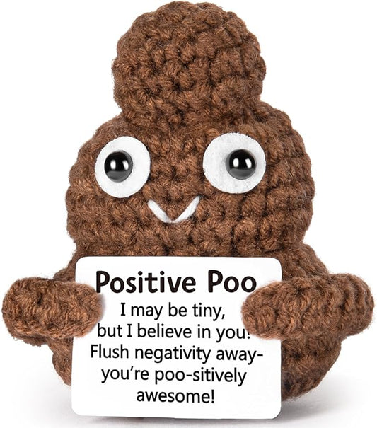Emotional Support Crochet, Positive Crochet Poo, Encouragement Gifts for Women Men Birthday Christmas Self Care Friends Coworkers Relaxation Gift Desk Home Fall Decor Inspirational Support