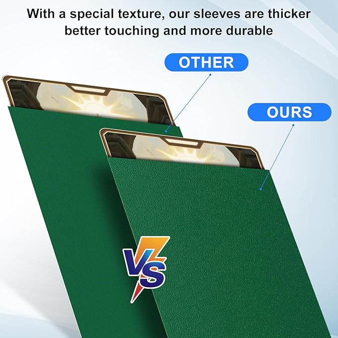 Tioplior Trading Card Sleeves Perfect Fit TCG Matte Sleeves, Soft Sports Card Protector for Photocard Easy to Shuffle and Stack While Playing Card Game, Standard TCG Card Sleeves (Green, 300ct)