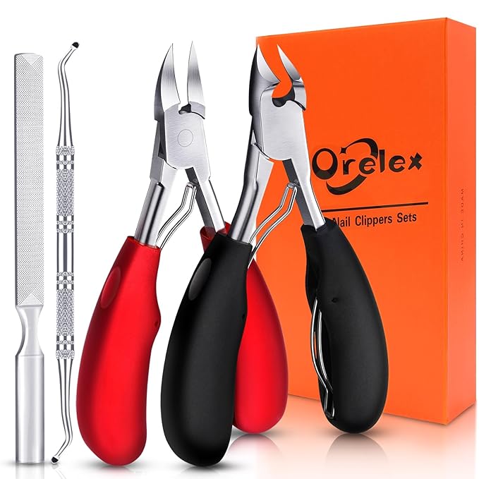 Toenail Clippers for Seniors Thick Toenails, Podiatrist Toenail Clippers, Professional Nail Clippers, Ergonomic Non-Slip Long Handle, Toe Nail Clippers for Men Women Elderly
