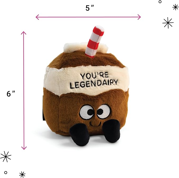Milk Carton Plushie - You're Legendairy Punny Milk Plush, Funny Food Plushie Gift for Kids