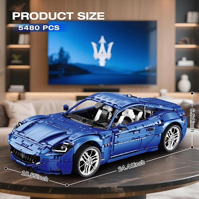 Sports Car Building Blocks Set for Adults, 1:8 Vehicle Racing Car Toy Model Building Kit for Kids, 11010, Creative Gifts for Boys Girls Adults 14+ (5480PCS)