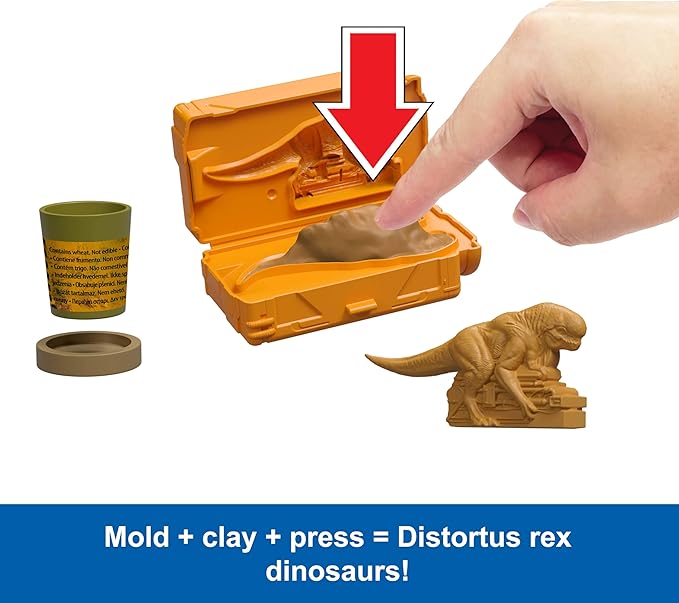 Mattel Jurassic World Distortus Rex Lab Sensory Playset with 8 Mini Figures, Model Clay and Spin & Pop Fidget Features in Fold Up Case (Amazon Exclusive)